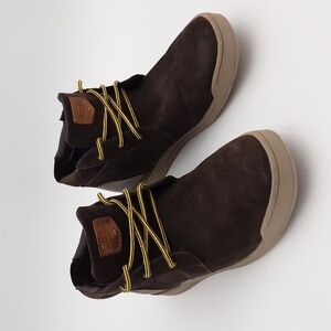 Nuupnn Bush ankle boots sneakers brown  Lace-up casual office 11.5 y2k suede